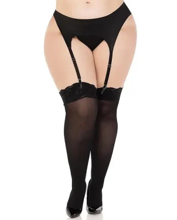 Leg Avenue Lace Top Opaque Thigh Highs