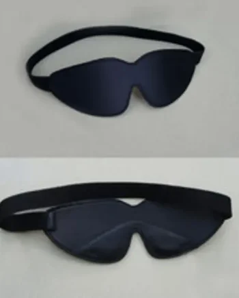 Real Leather Blindfold Padded Eye Mask Hood