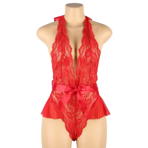 Tammy Plus Size Red Lace Teddy