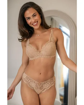 Fleur Cheeky V-Shaped Brief - Almond