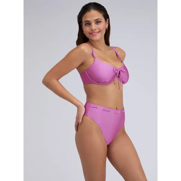 Ibiza lace up high waisted bikini bottoms