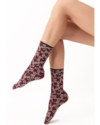 Oroblu Texture Flowery Ankle High