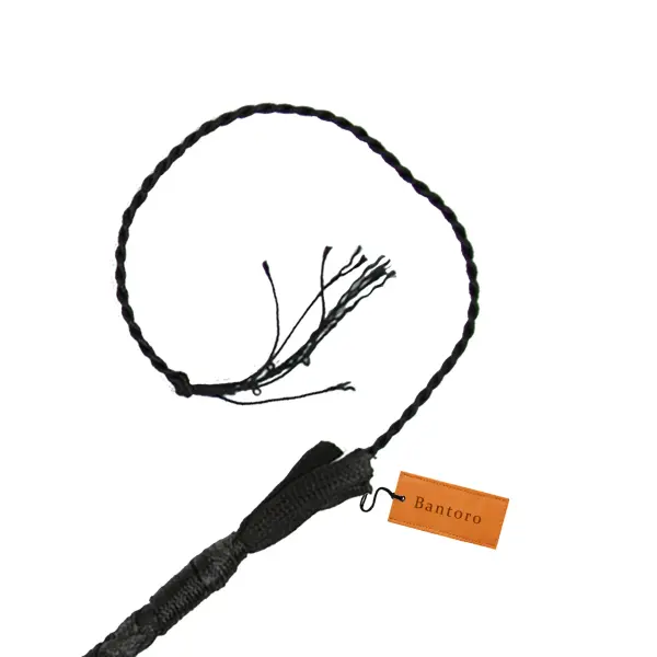 3ft Black Mini Whip (Mini Pocket Whip) – Compact Paracord Whip with Leather Core