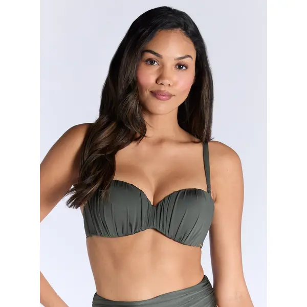 Cortona strapless ruched bikini top