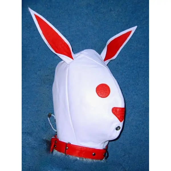Leather Bunny Lockable Mask Hood