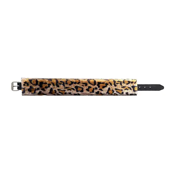 Leather Collar with Faux Fur Lining