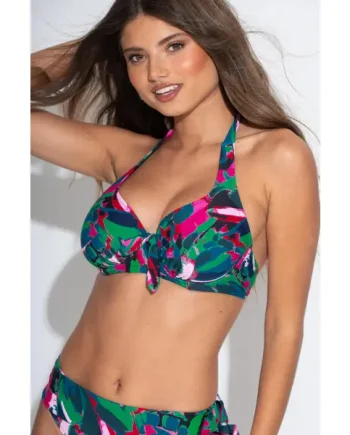 Heatwave Non-padded Underwired Halter Top - Black Multi