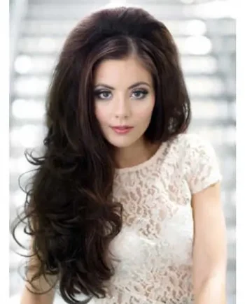 Volume boosting wavy 3/4 hairpiece