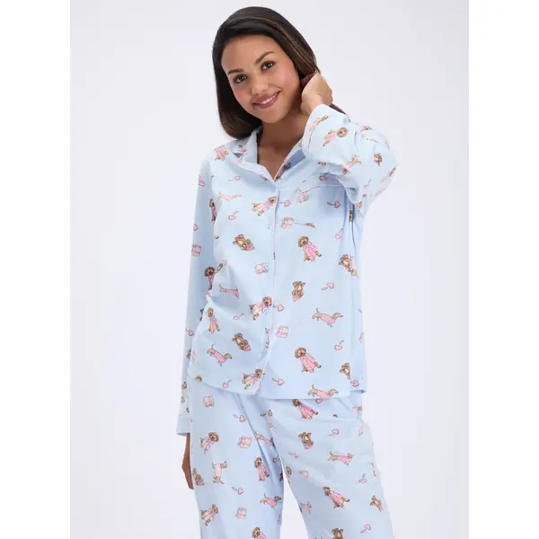 Sausage dog & friends fleece pyjamas in a bag