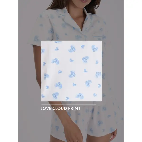 Love cloud fleece pyjama shorties in a bag