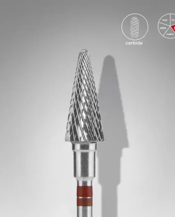 Staleks Carbide Nail Drill Bit CONE 6mm/14mm RED Left-handed