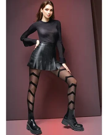 Giulia Fashion Net Chevron Tights