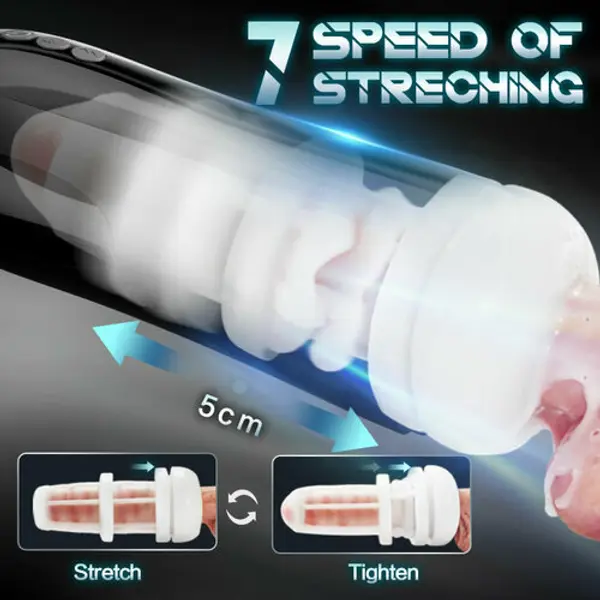 Thrusrting Masturbation Cup 360° Wrapped Intense Electric Pocket Pussy Male Stroker
