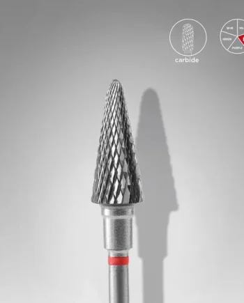 Staleks Carbide Nail Drill Bit CONE 6mm/14mm RED