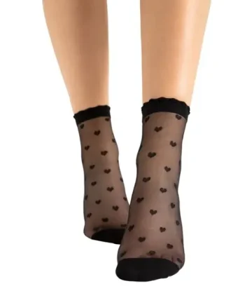 Fiore Iris Patterned Heart Ankle High