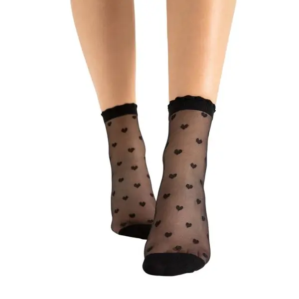 Fiore Iris Patterned Heart Ankle High