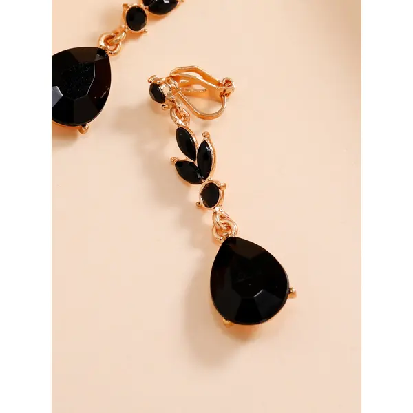 Rhinestone Decor Clip On Earrings