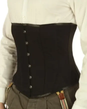 Men's Corset Black underbust steel boned 1214MC