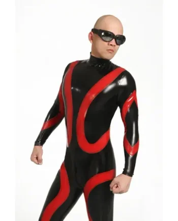 Latex Mens Loopy Loops Back Zipper Catsuit
