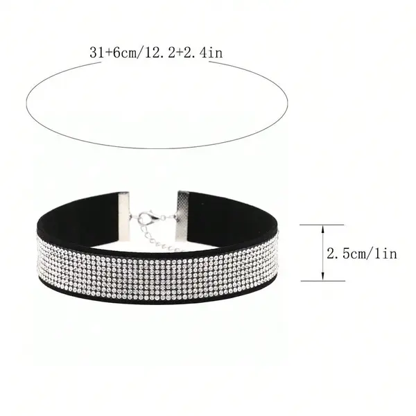 <strong>C1</strong>Rhinestone Choker Necklace