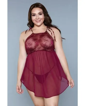 Plus Size Alana Chemise Burgundy