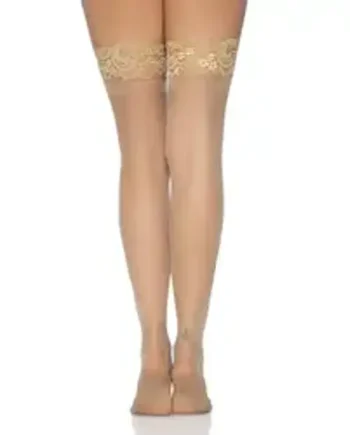 Leg Avenue Stay Up Sheer Thigh Hold Ups Nude UK 6 to 12
