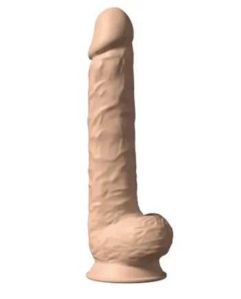 SilexD 15 inch Realistic Silicone Dual Density Dildo with Suction Cup with Balls