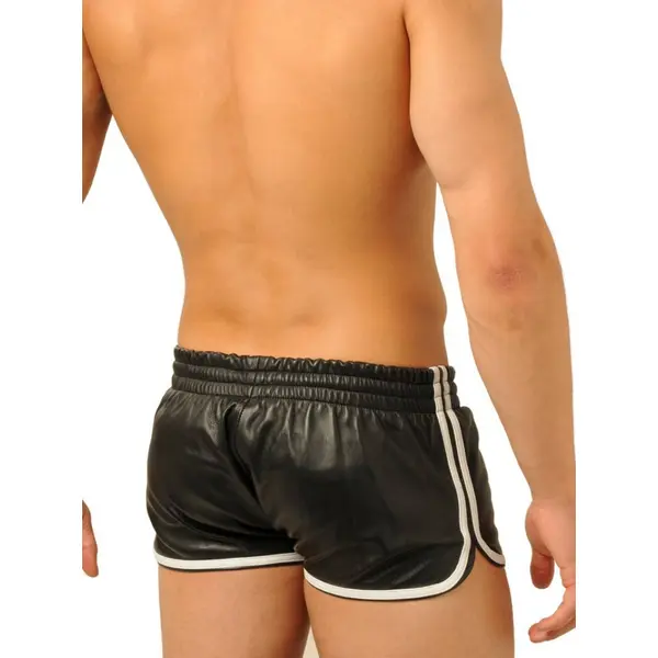 Fist Leather Shorts • Black - White