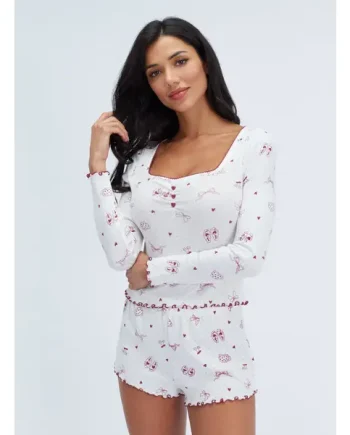 Self-care pointelle short pyjama set