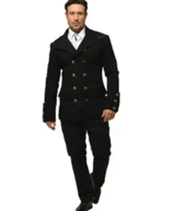 Men's Steampunk Military Jacket Top