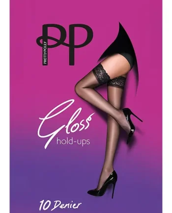 Pretty Polly Everyday 10D Gloss Lace Top Hold Ups