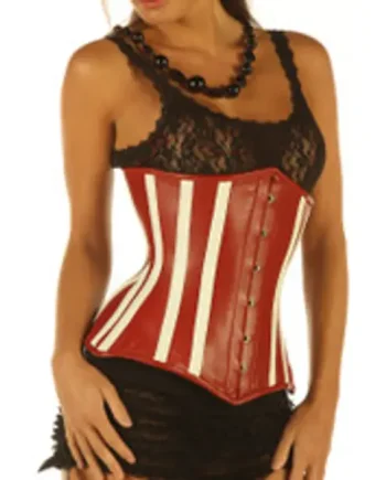Leather Corset 1836 Red White