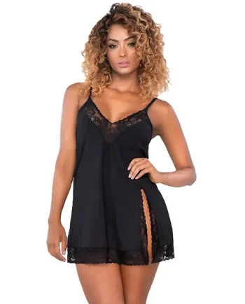 Mapale Loved Lace Trim Babydoll with Matching G-String