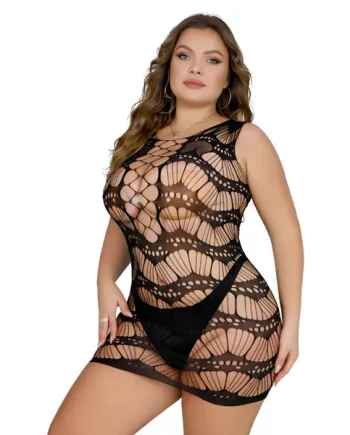 Lace by LJ Plus Size Lace Up Mini Dress