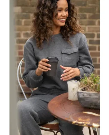 The Softest Off Duty Relaxed Pocket Sweatshirt - Charcoal