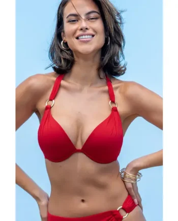 Samoa Push Up Padded Underwired Top - Red