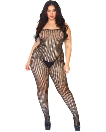 Leg Avenue Seamless Crochet Net Spaghetti Strap Bodystocking