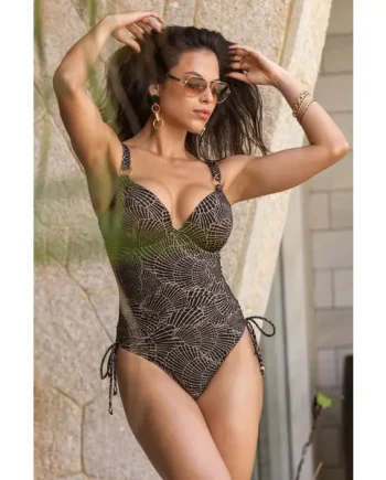 Samoa Boost Push-Up Padded Underwired Swimsuit - Black/Gold