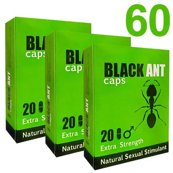 3 x Black Ant BLACK ANT 60pcs super strong capsules for erection