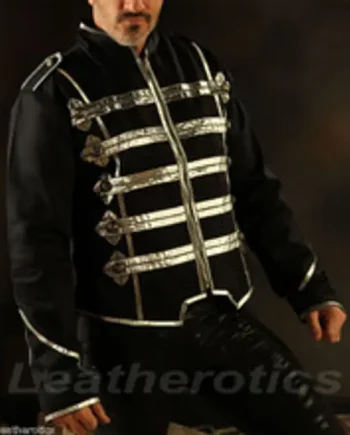 Men's Military Short Black Cotton Jacket Top
