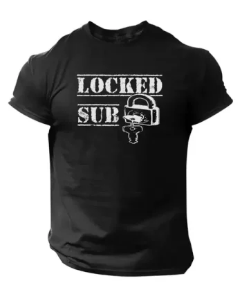 Locked Sub Men’s Black T Shirt (Large L)