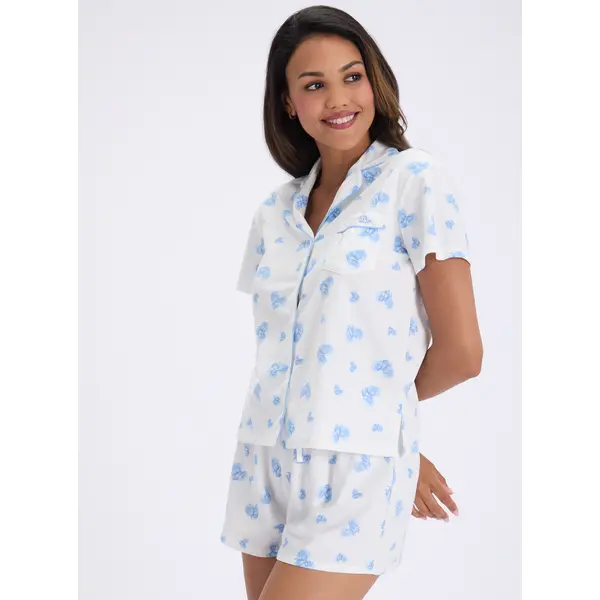 Love cloud fleece pyjama shorties in a bag