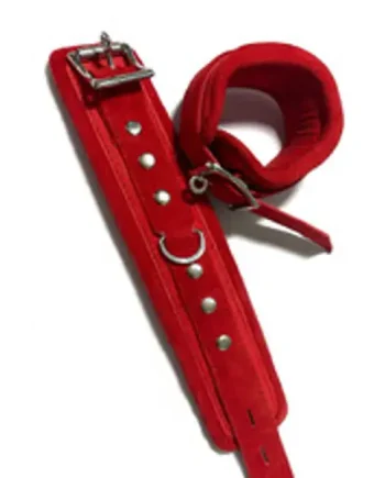 Red Suede Leather Arm Ankle Cuffs
