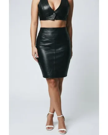 Real Leather Fetish Dominatrix Kinky Sexy Skirt Tight Fit 1310