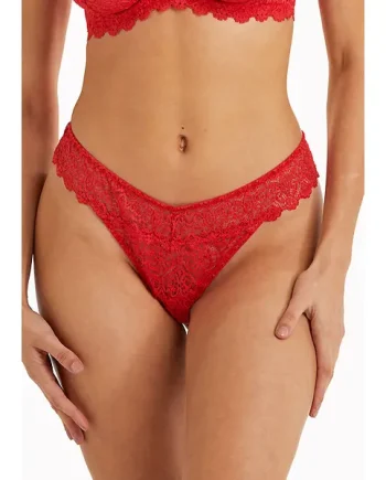 Wolf And Whistle Ariana Red Everyday Lace Thong