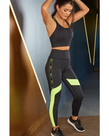 Energy Logo Elastic Legging - Grey Melange/Lime