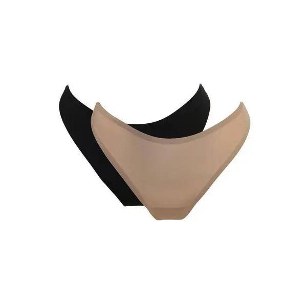 Bonded No VPL Thong 2 Pack - Black/Toffee