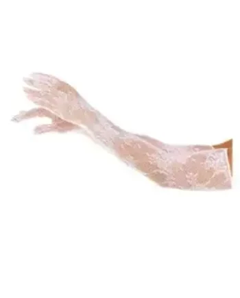 Leg Avenue Opera Floral Gloves White