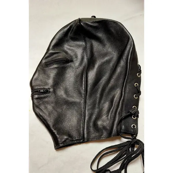 Full Grain Leather Hood with Zips