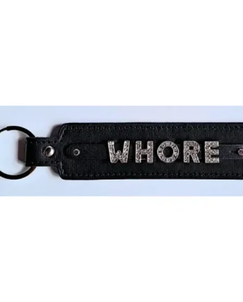 Whore Rhinestone Keyring Black WHKGL1